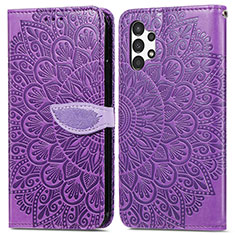 Handytasche Stand Schutzhülle Flip Leder Hülle Modisch Muster S04D für Samsung Galaxy A13 4G Violett