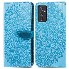 Handytasche Stand Schutzhülle Flip Leder Hülle Modisch Muster S04D für Samsung Galaxy A15 4G Blau