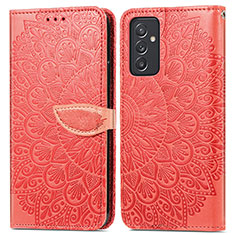 Handytasche Stand Schutzhülle Flip Leder Hülle Modisch Muster S04D für Samsung Galaxy A15 5G Rot