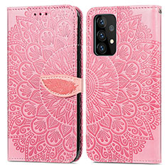 Handytasche Stand Schutzhülle Flip Leder Hülle Modisch Muster S04D für Samsung Galaxy A52 5G Rosegold