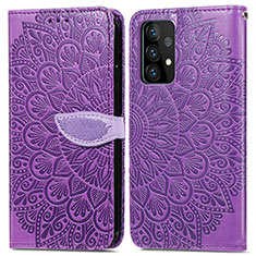 Handytasche Stand Schutzhülle Flip Leder Hülle Modisch Muster S04D für Samsung Galaxy A52s 5G Violett