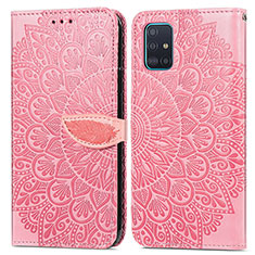 Handytasche Stand Schutzhülle Flip Leder Hülle Modisch Muster S04D für Samsung Galaxy A71 5G Rosegold