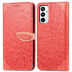 Handytasche Stand Schutzhülle Flip Leder Hülle Modisch Muster S04D für Samsung Galaxy F23 5G Rot