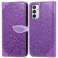 Handytasche Stand Schutzhülle Flip Leder Hülle Modisch Muster S04D für Samsung Galaxy F23 5G Violett