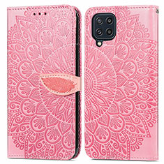 Handytasche Stand Schutzhülle Flip Leder Hülle Modisch Muster S04D für Samsung Galaxy M32 4G Rosegold