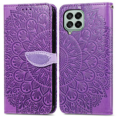 Handytasche Stand Schutzhülle Flip Leder Hülle Modisch Muster S04D für Samsung Galaxy M53 5G Violett