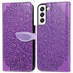 Handytasche Stand Schutzhülle Flip Leder Hülle Modisch Muster S04D für Samsung Galaxy S23 5G Violett