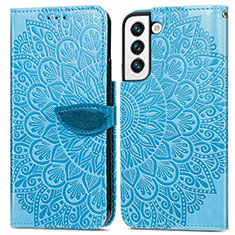 Handytasche Stand Schutzhülle Flip Leder Hülle Modisch Muster S04D für Samsung Galaxy S23 Plus 5G Blau