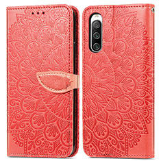 Handytasche Stand Schutzhülle Flip Leder Hülle Modisch Muster S04D für Sony Xperia 10 IV SO-52C Rot