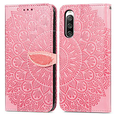 Handytasche Stand Schutzhülle Flip Leder Hülle Modisch Muster S04D für Sony Xperia 10 IV SOG07 Rosegold