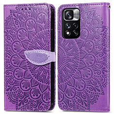 Handytasche Stand Schutzhülle Flip Leder Hülle Modisch Muster S04D für Xiaomi Mi 11i 5G (2022) Violett