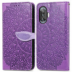 Handytasche Stand Schutzhülle Flip Leder Hülle Modisch Muster S04D für Xiaomi Poco F3 GT 5G Violett
