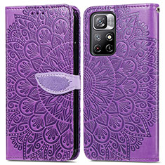 Handytasche Stand Schutzhülle Flip Leder Hülle Modisch Muster S04D für Xiaomi Poco M4 Pro 5G Violett