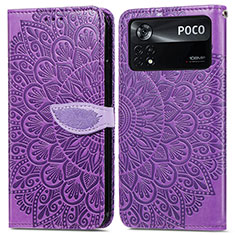 Handytasche Stand Schutzhülle Flip Leder Hülle Modisch Muster S04D für Xiaomi Poco X4 Pro 5G Violett