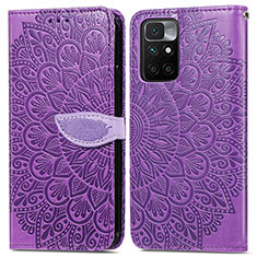 Handytasche Stand Schutzhülle Flip Leder Hülle Modisch Muster S04D für Xiaomi Redmi Note 11 4G (2021) Violett