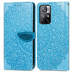 Handytasche Stand Schutzhülle Flip Leder Hülle Modisch Muster S04D für Xiaomi Redmi Note 11T 5G Blau
