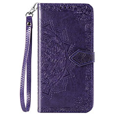 Handytasche Stand Schutzhülle Flip Leder Hülle Modisch Muster S05D für Samsung Galaxy M11 Violett
