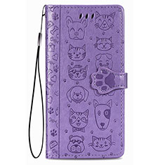 Handytasche Stand Schutzhülle Flip Leder Hülle Modisch Muster S05D für Samsung Galaxy S21 5G Violett