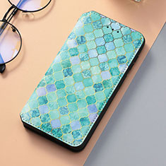 Handytasche Stand Schutzhülle Flip Leder Hülle Modisch Muster S06D für Samsung Galaxy S21 FE 5G Grün