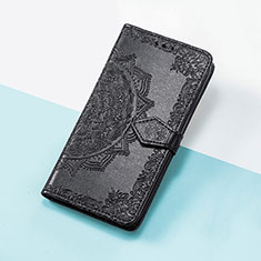 Handytasche Stand Schutzhülle Flip Leder Hülle Modisch Muster S07D für Oppo A17K Schwarz