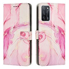 Handytasche Stand Schutzhülle Flip Leder Hülle Modisch Muster Y01X für Oppo A53s 5G Rosa