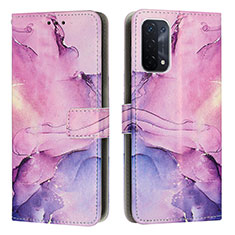 Handytasche Stand Schutzhülle Flip Leder Hülle Modisch Muster Y01X für Oppo A93 5G Violett