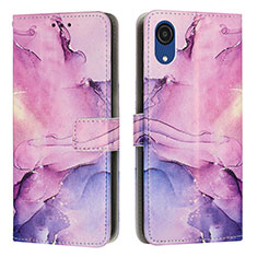 Handytasche Stand Schutzhülle Flip Leder Hülle Modisch Muster Y01X für Samsung Galaxy A03 Core Violett