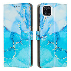 Handytasche Stand Schutzhülle Flip Leder Hülle Modisch Muster Y01X für Samsung Galaxy A12 5G Blau