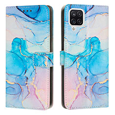 Handytasche Stand Schutzhülle Flip Leder Hülle Modisch Muster Y01X für Samsung Galaxy A12 5G Hellblau