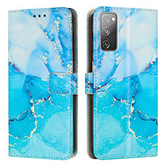 Handytasche Stand Schutzhülle Flip Leder Hülle Modisch Muster Y01X für Samsung Galaxy S20 FE 4G Blau