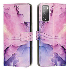 Handytasche Stand Schutzhülle Flip Leder Hülle Modisch Muster Y01X für Samsung Galaxy S20 FE 4G Violett