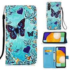 Handytasche Stand Schutzhülle Flip Leder Hülle Modisch Muster Y02B für Samsung Galaxy A04s Hellblau