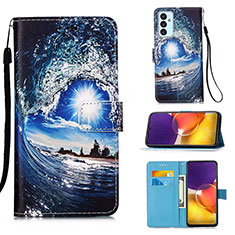 Handytasche Stand Schutzhülle Flip Leder Hülle Modisch Muster Y02B für Samsung Galaxy A05s Königs Blau