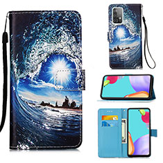 Handytasche Stand Schutzhülle Flip Leder Hülle Modisch Muster Y02B für Samsung Galaxy A52 5G Königs Blau