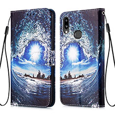 Handytasche Stand Schutzhülle Flip Leder Hülle Modisch Muster Y02B für Samsung Galaxy M01s Königs Blau