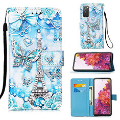 Handytasche Stand Schutzhülle Flip Leder Hülle Modisch Muster Y02B für Samsung Galaxy S20 Lite 5G Hellblau