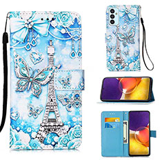 Handytasche Stand Schutzhülle Flip Leder Hülle Modisch Muster Y02B für Samsung Galaxy S23 FE 5G Hellblau