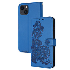 Handytasche Stand Schutzhülle Flip Leder Hülle Modisch Muster Y02X für Apple iPhone 13 Blau