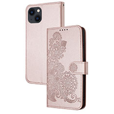 Handytasche Stand Schutzhülle Flip Leder Hülle Modisch Muster Y02X für Apple iPhone 13 Rosegold