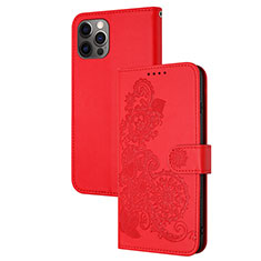 Handytasche Stand Schutzhülle Flip Leder Hülle Modisch Muster Y02X für Apple iPhone 14 Pro Rot