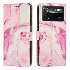 Handytasche Stand Schutzhülle Flip Leder Hülle Modisch Muster Y02X für Xiaomi Poco X4 Pro 5G Rosa