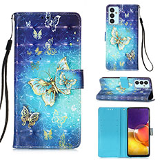 Handytasche Stand Schutzhülle Flip Leder Hülle Modisch Muster Y03B für Samsung Galaxy A05s Hellblau