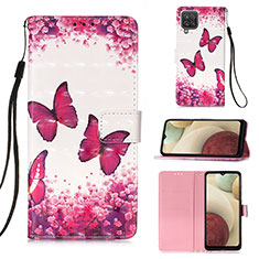 Handytasche Stand Schutzhülle Flip Leder Hülle Modisch Muster Y03B für Samsung Galaxy A12 Nacho Pink