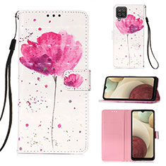 Handytasche Stand Schutzhülle Flip Leder Hülle Modisch Muster Y03B für Samsung Galaxy A12 Rosa