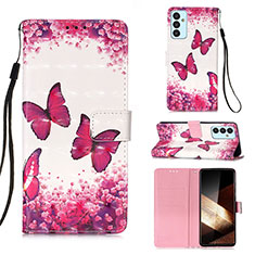 Handytasche Stand Schutzhülle Flip Leder Hülle Modisch Muster Y03B für Samsung Galaxy A15 4G Pink