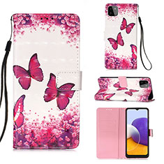 Handytasche Stand Schutzhülle Flip Leder Hülle Modisch Muster Y03B für Samsung Galaxy A22 5G Pink
