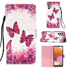 Handytasche Stand Schutzhülle Flip Leder Hülle Modisch Muster Y03B für Samsung Galaxy A32 4G Pink