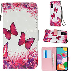 Handytasche Stand Schutzhülle Flip Leder Hülle Modisch Muster Y03B für Samsung Galaxy A41 Pink