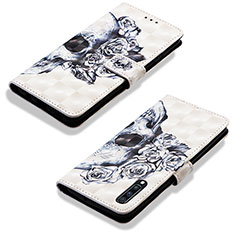 Handytasche Stand Schutzhülle Flip Leder Hülle Modisch Muster Y03B für Samsung Galaxy A70 Schwarz
