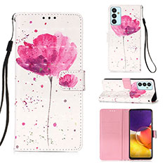 Handytasche Stand Schutzhülle Flip Leder Hülle Modisch Muster Y03B für Samsung Galaxy S23 FE 5G Rosa